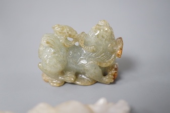 Three Chinese jadeite carvings